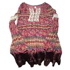 ''Truly Me by Sara Sara'' Girl's Colorful Patterned Dress Size 16